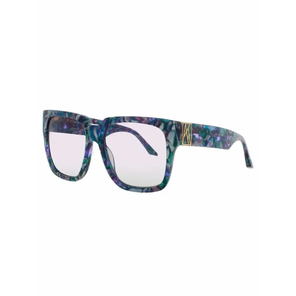 New Anna Karin Karlsson Coco Stories Winter Square Sunglasses Blue-Purple Marble